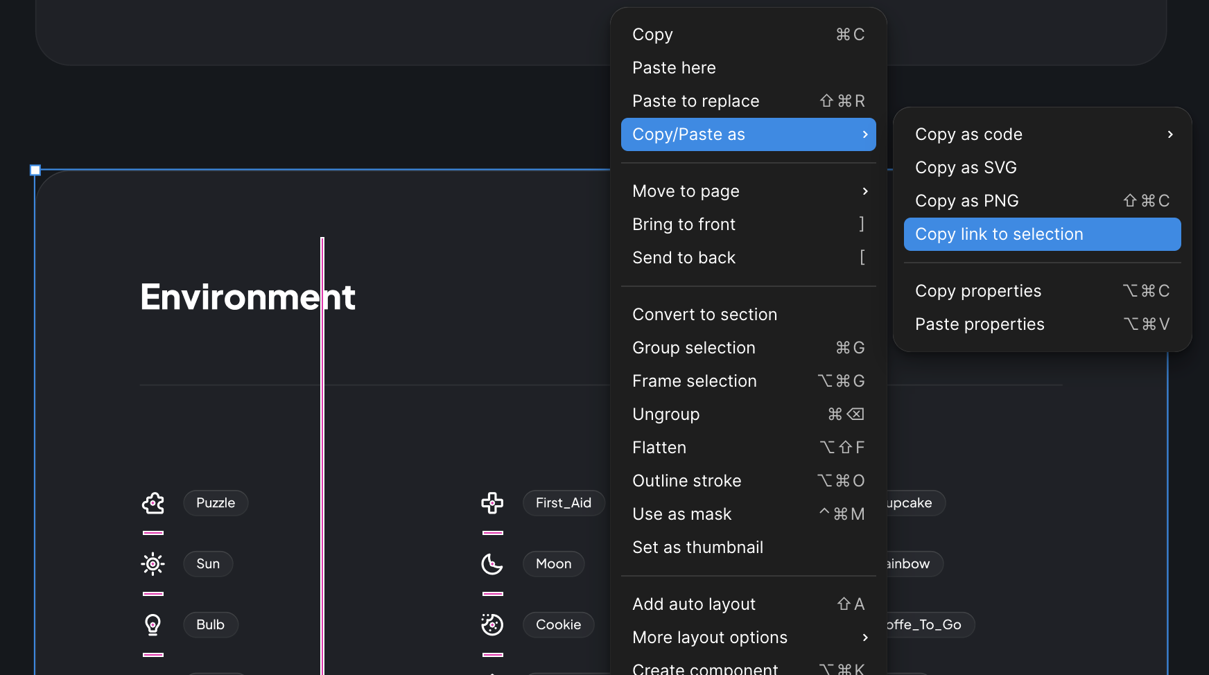container with icons
